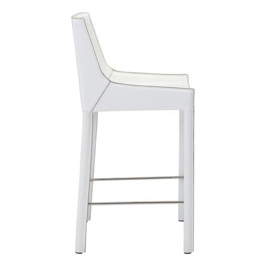 2 Pcs White Recycled Leather Metal Bar Chair - CIR Designs