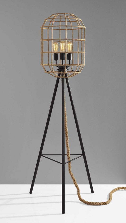Rattan Cage Tripod Floor Lamp - CIR Designs