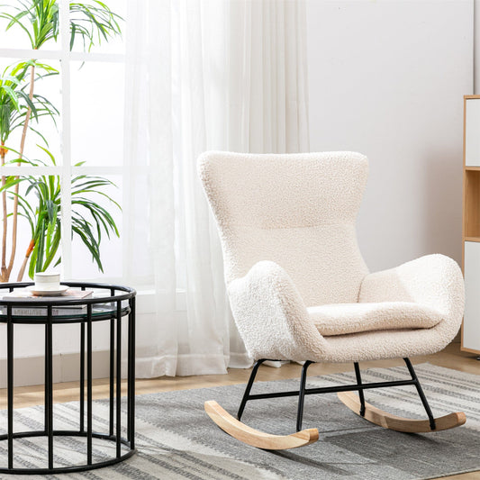 Teddy Fabric Padded  Rocking Chair - CIR Designs