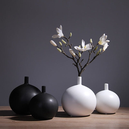 Black Ceramic Tabletop Vase - CIR Designs