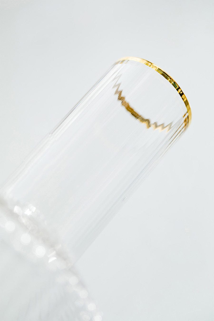 Crystal Ribbed Gold Rim Glass Set - CIR Designs